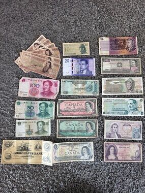 Vintage World Paper Money Lot- 15+ Notes